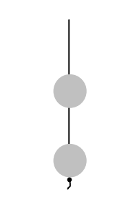 Figure for Bestäm laddningen på två svävande kulor